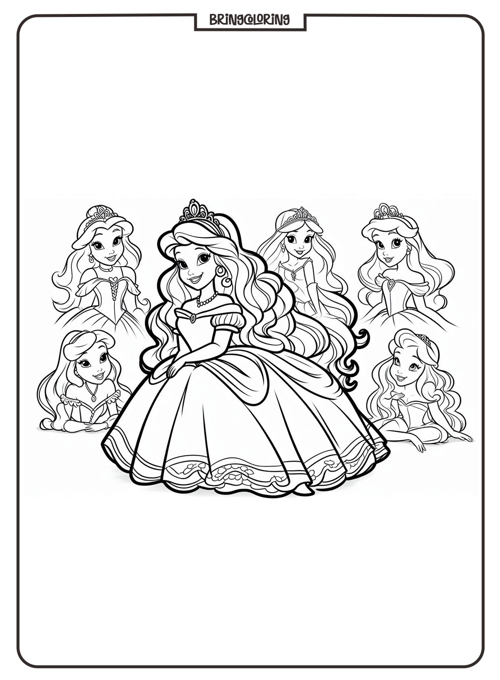 Disney princess Coloring Page bringcoloring.com