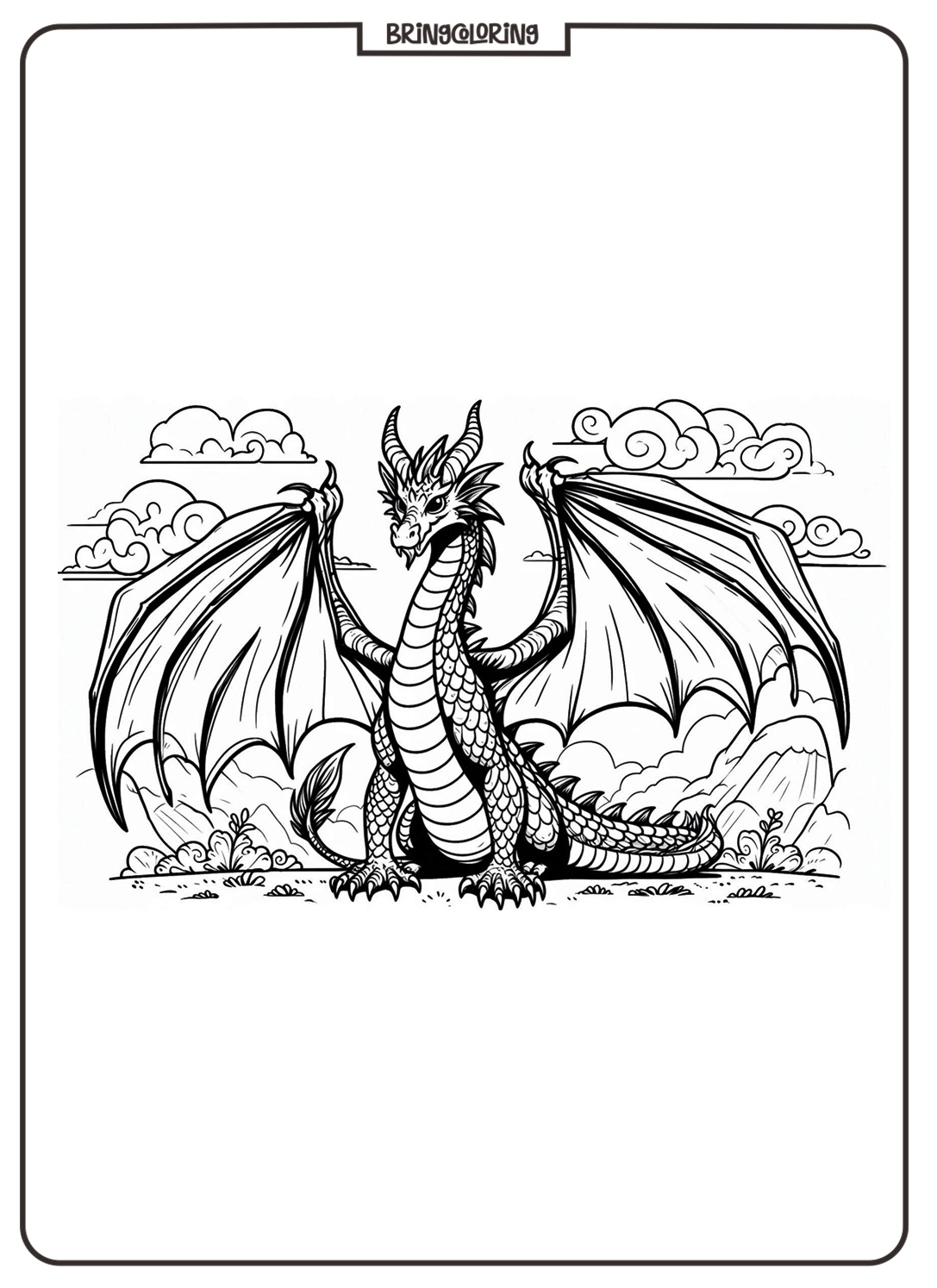 Dragon Coloring Pages for Kids 2 Dragon Coloring Pages bringcoloring.com