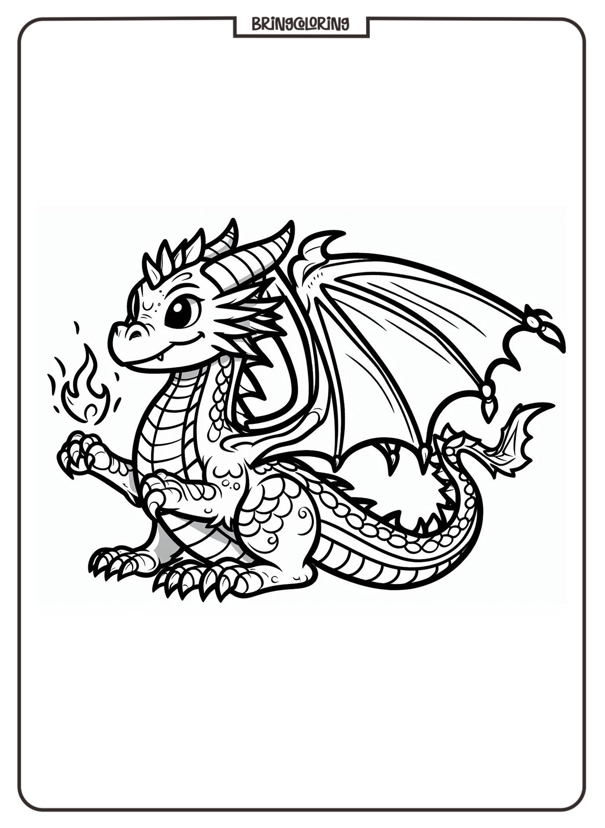 Dragon Coloring Pages for Kids 3 Dragon Coloring Pages for kids bringcoloring.com