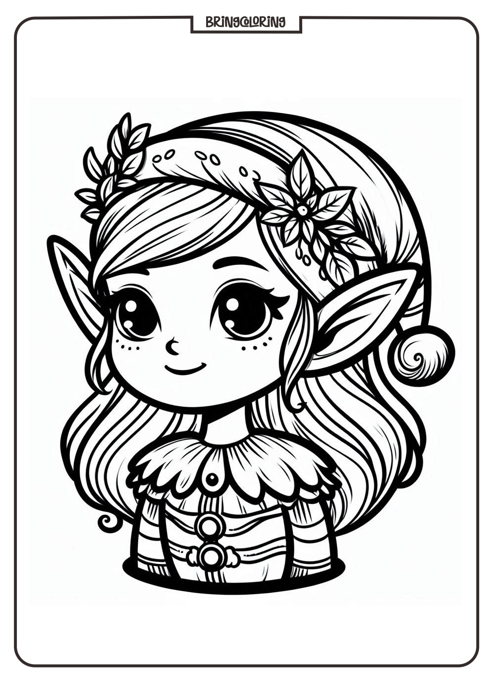 Elf Coloring Page bringcoloring.com