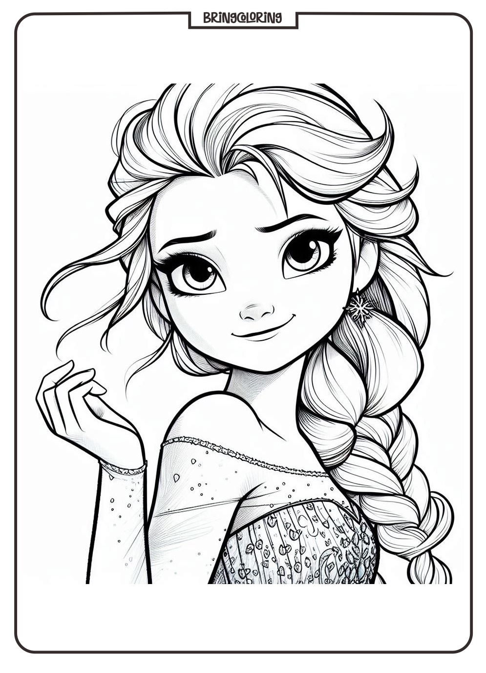 Elsa Frozen Coloring Page bringcoloring.com