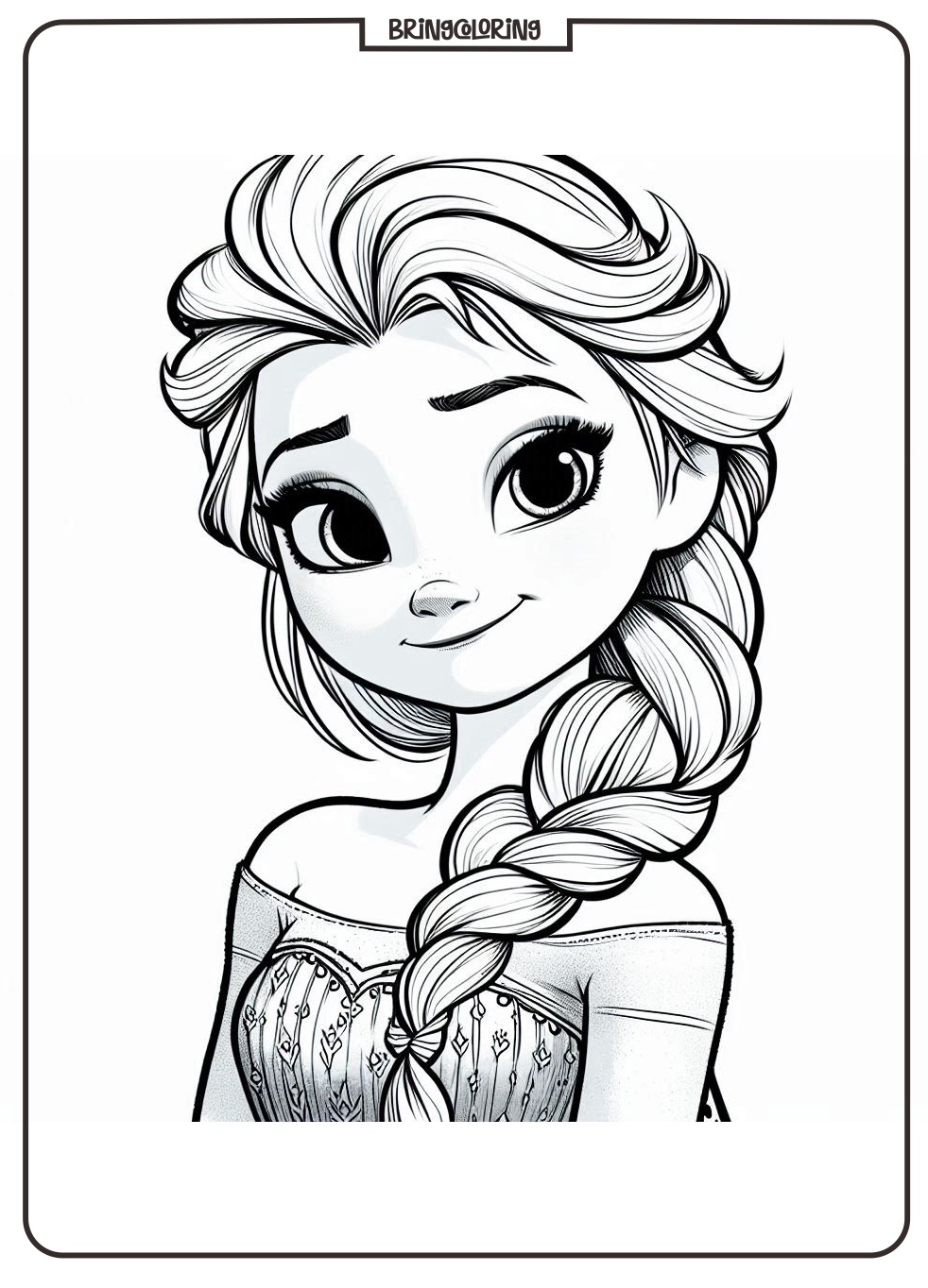 Elsa Frozen Coloring Page for Kids bringcoloring.com