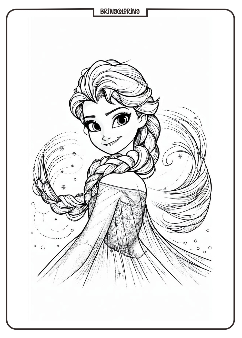 Elsa Frozen Coloring Pages for Kids bringcoloring.com