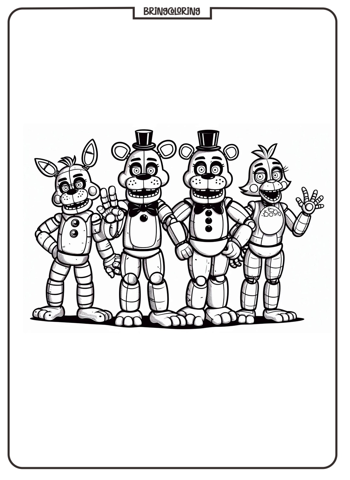 Five Nights At Freddys coloring online page bringcoloring.com