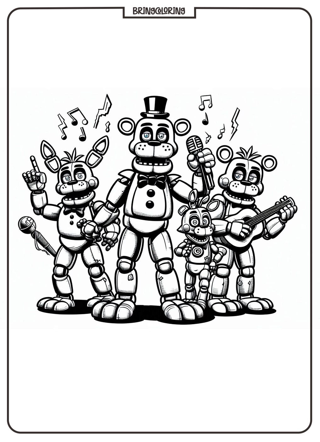 Five Nights At Freddys coloring online page for kids bringcoloring.com