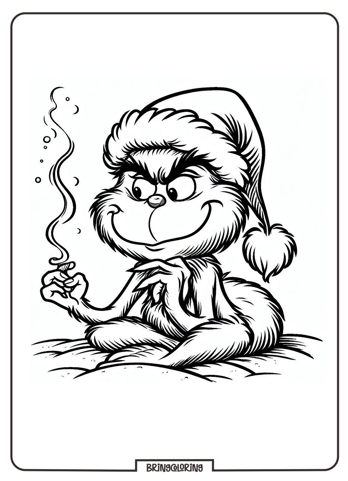 Grinch Coloring Pages for Kids 1 Grinch Cartoon Movie Coloring Page bringcoloring.com