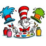 Cat in the Hat Coloring Pages for Kids Image of Cat in The hat Coloring