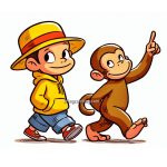 Curious George Coloring Pages for Kids Image of Curious George Coloring