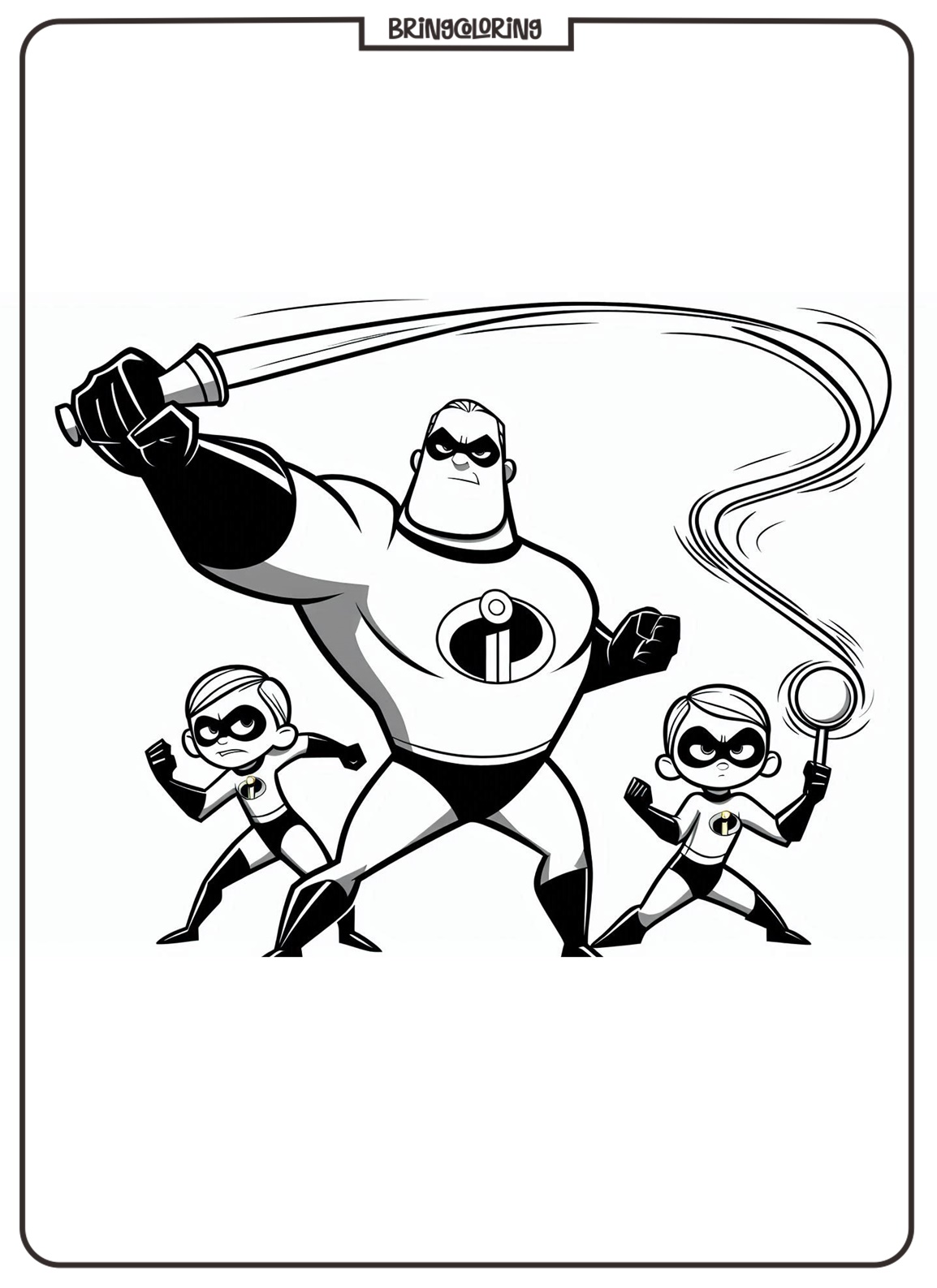Get Ready for Super Fun with The Incredibles Coloring Pages! 2 The Incredibles Cartoon Movie Coloring Page bringcoloring.com