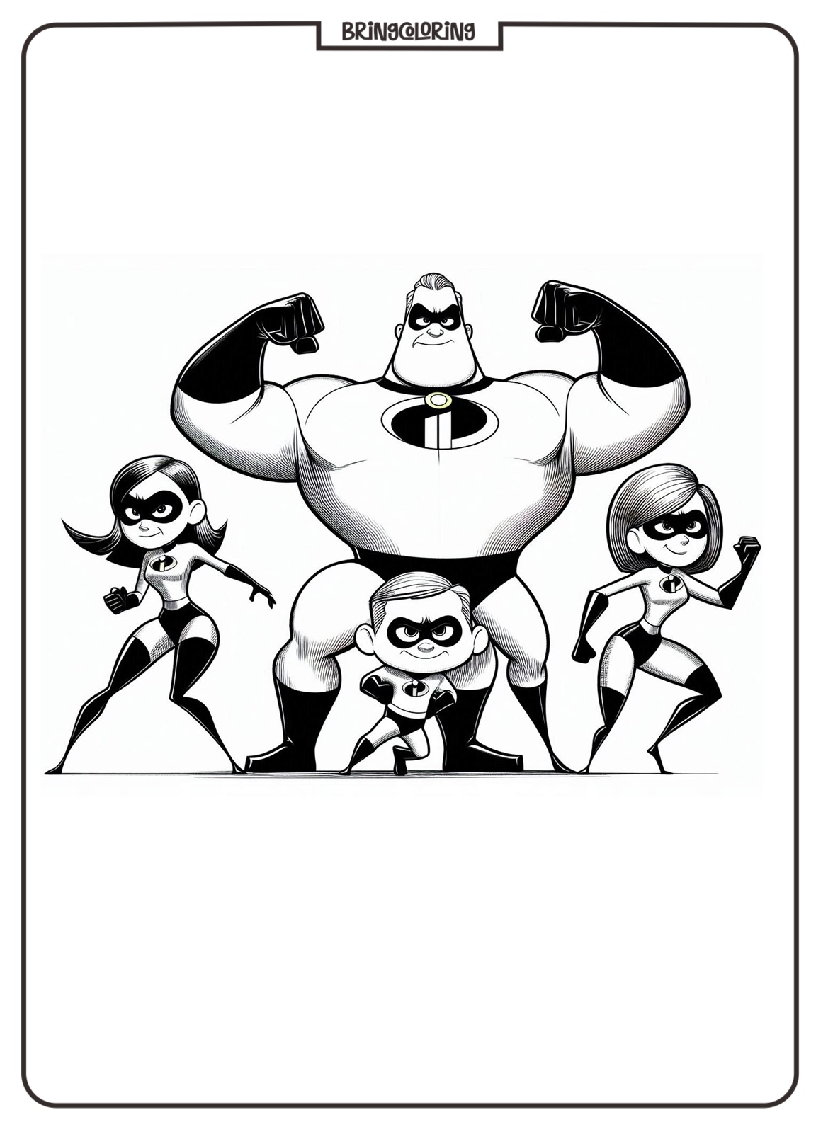 Get Ready for Super Fun with The Incredibles Coloring Pages! 3 The Incredibles Cartoon Movie Coloring Page for Kids bringcoloring.com