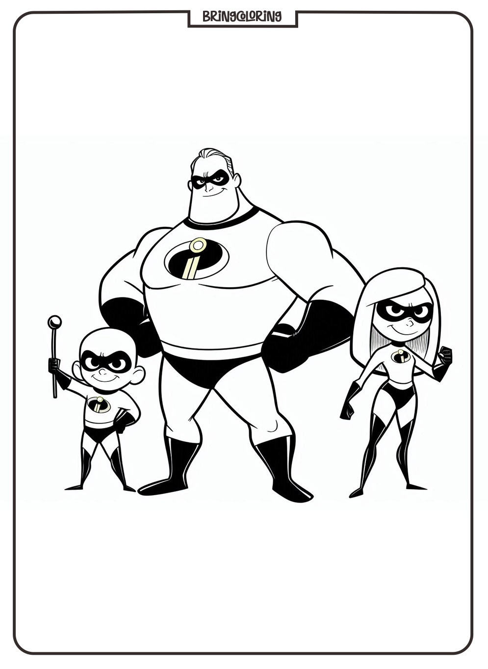 Get Ready for Super Fun with The Incredibles Coloring Pages! 4 The Incredibles Cartoon Movie Coloring Pages bringcoloring.com