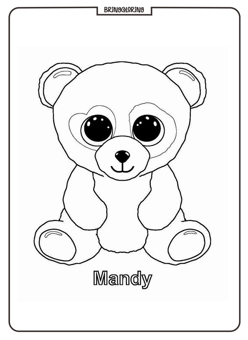 beanie boo Mandy coloring online pages bringcoloring.com