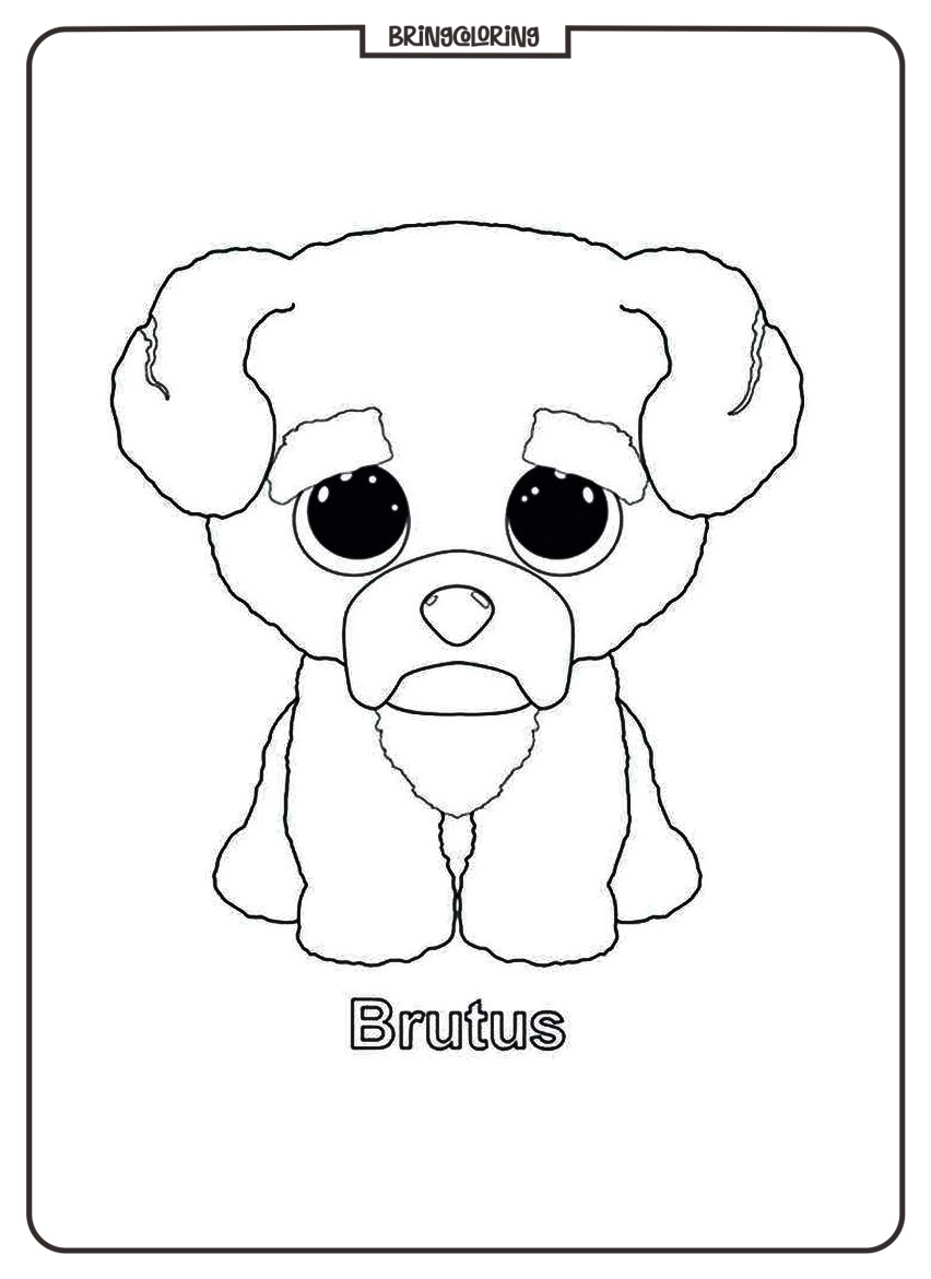 beanie boo brutus coloring online page bringcoloring.com