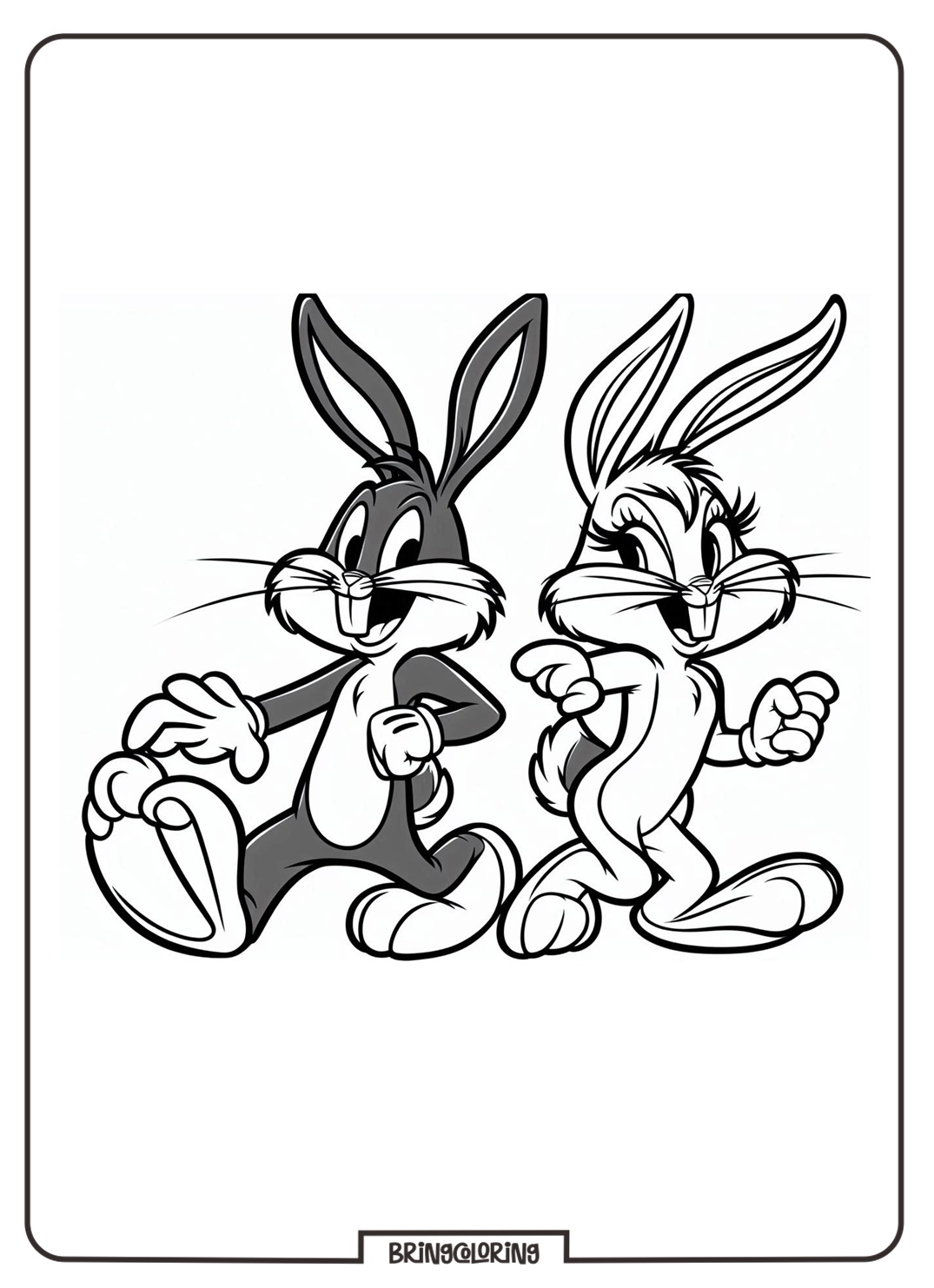 bugs bunny and lola bunny coloring page bringcoloring.com