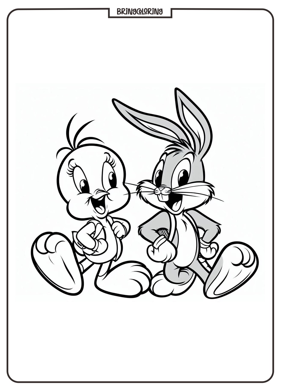 bugs bunny and tweety bird coloring page bringcoloring.com