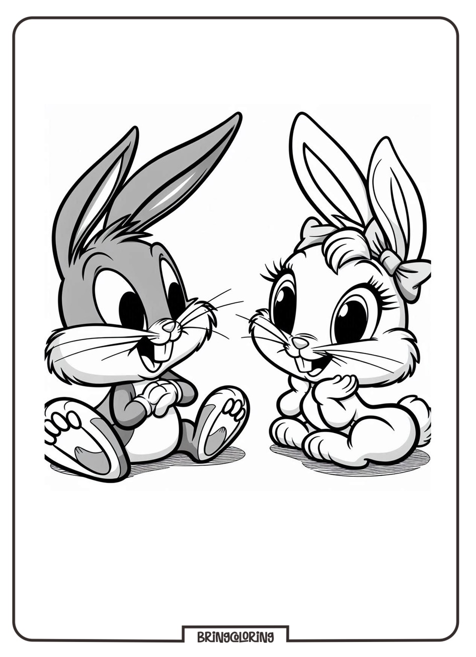 cute bugs bunny and lola bunny coloring page bringcoloring.com
