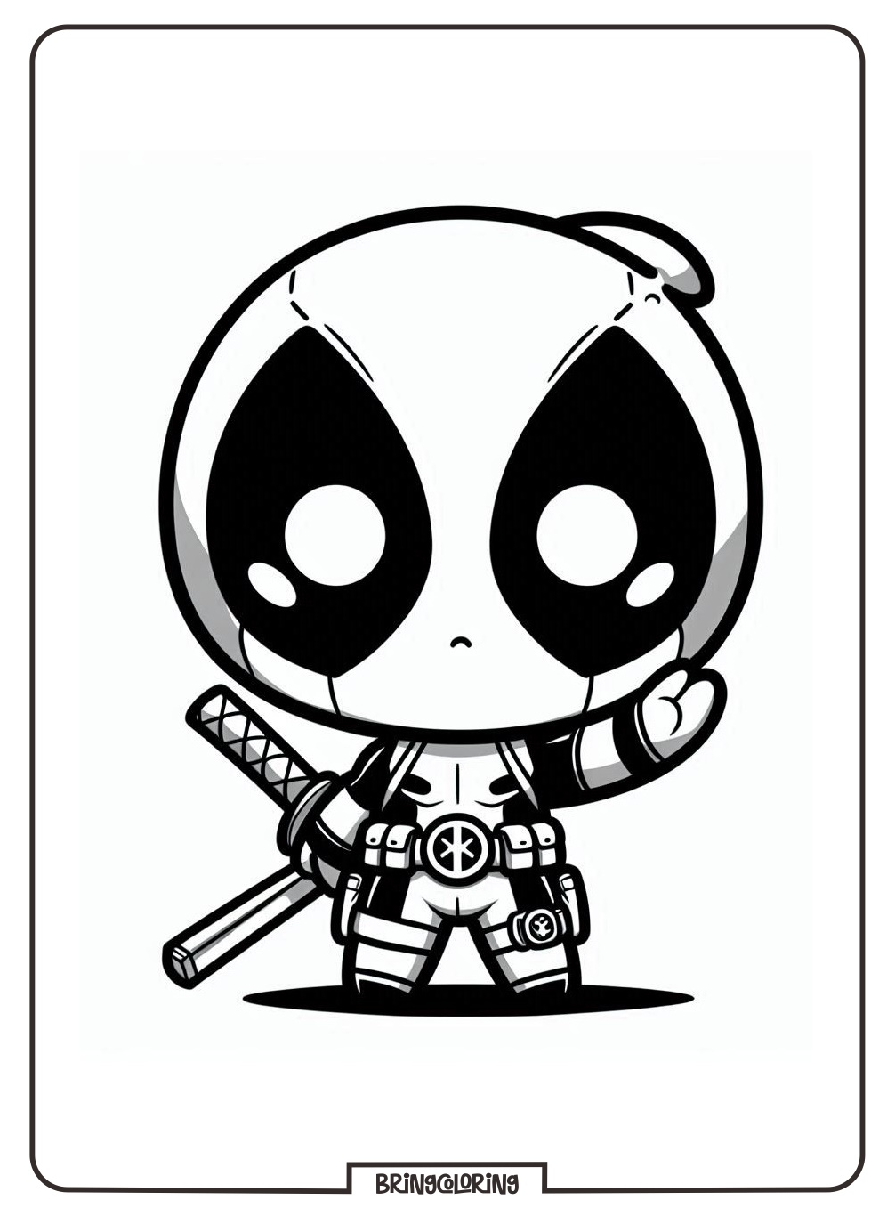 cute chibi deadpool coloring bringcoloring.com