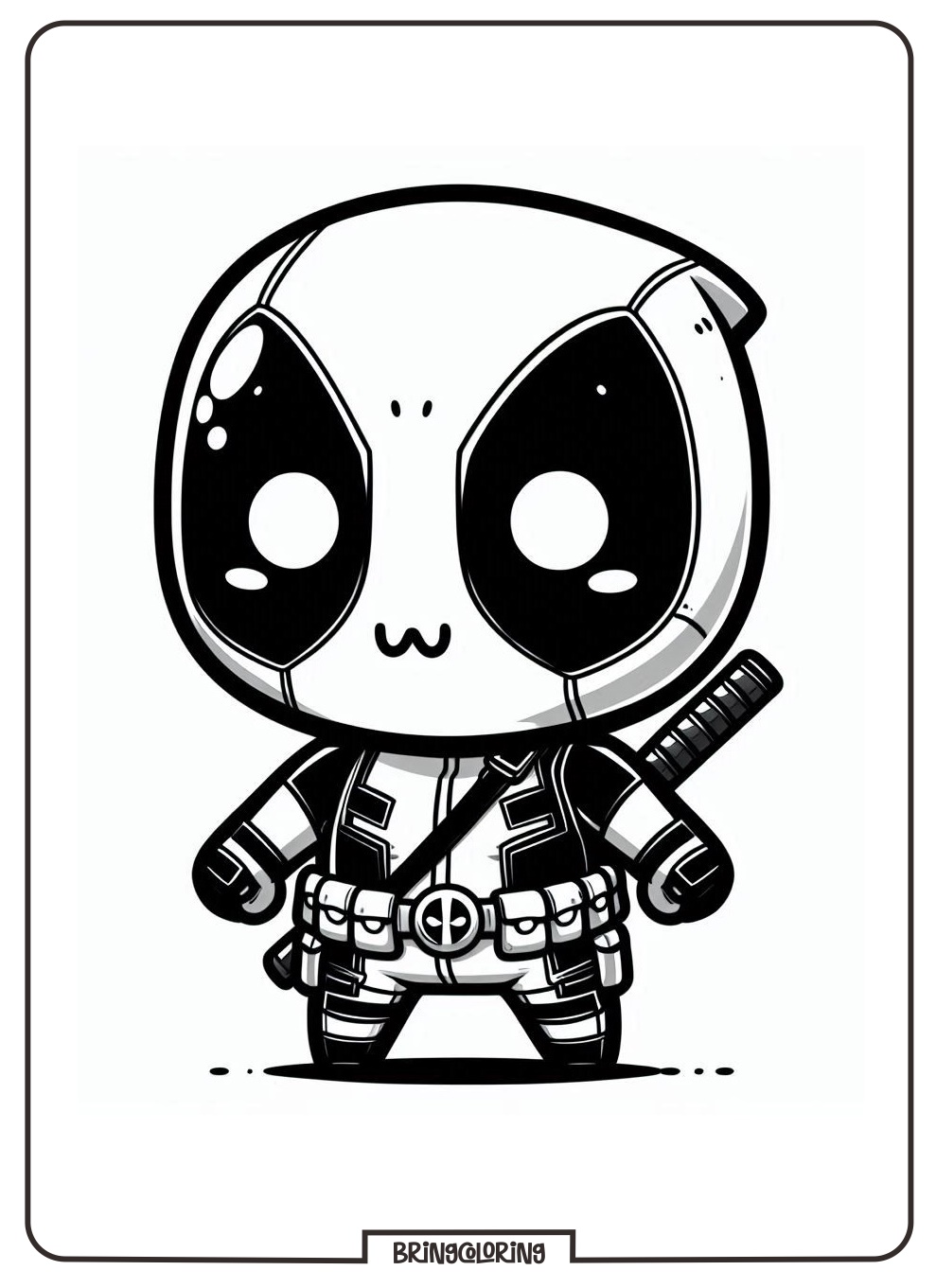 cute chibi deadpool coloring page bringcoloring.com