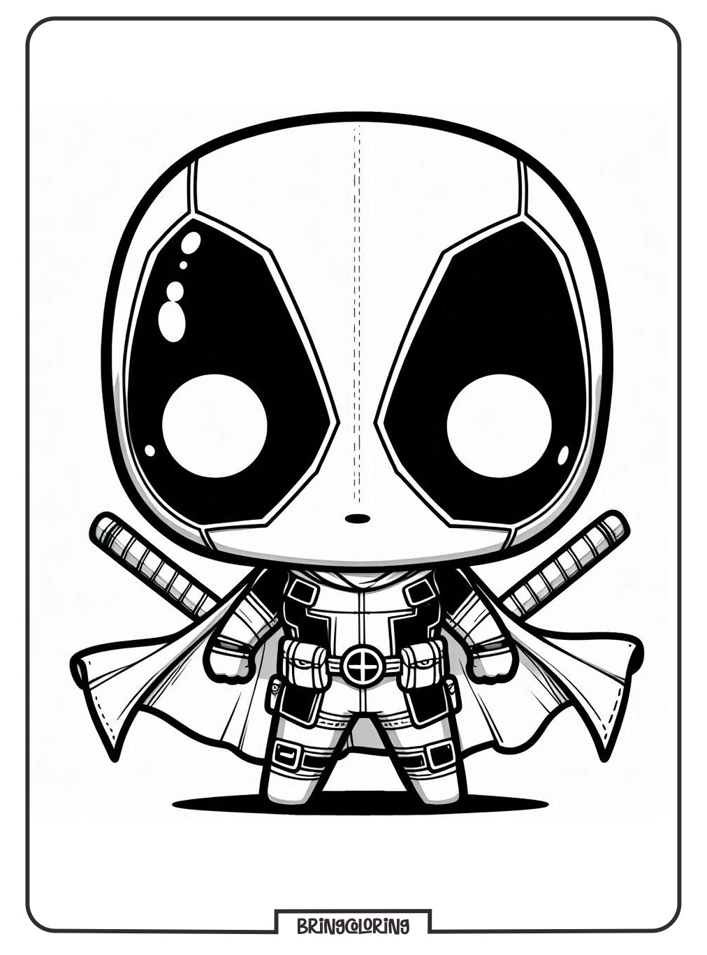 cute chibi deadpool coloring pages bringcoloring.com