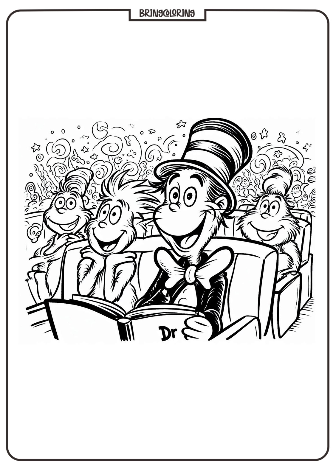 Color and Learn with The Magical World of Dr. Seuss! 1 dr seuss coloring page bringcoloring