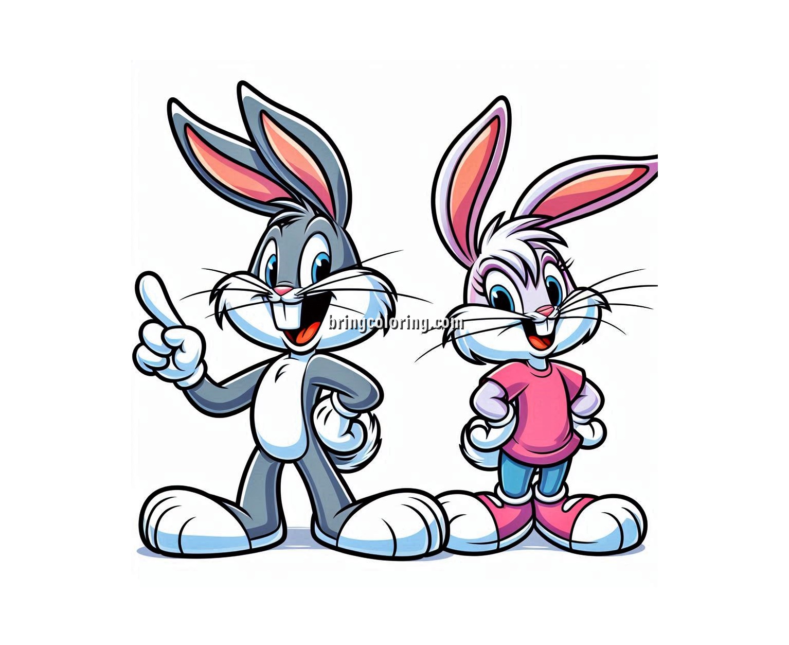 image of bugs bunny and lola bunny coloring
