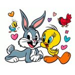 image of bugs bunny and tweety bird coloring