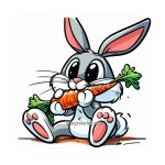 image of bugs bunny eat carrot coloring