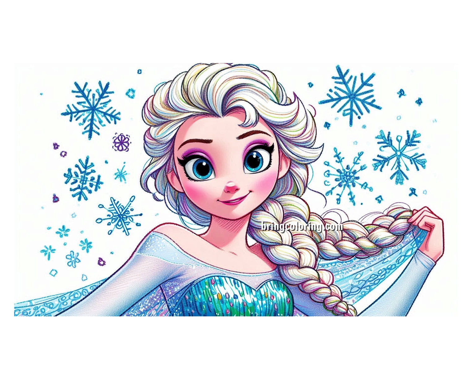 image of elsa frozen coloring