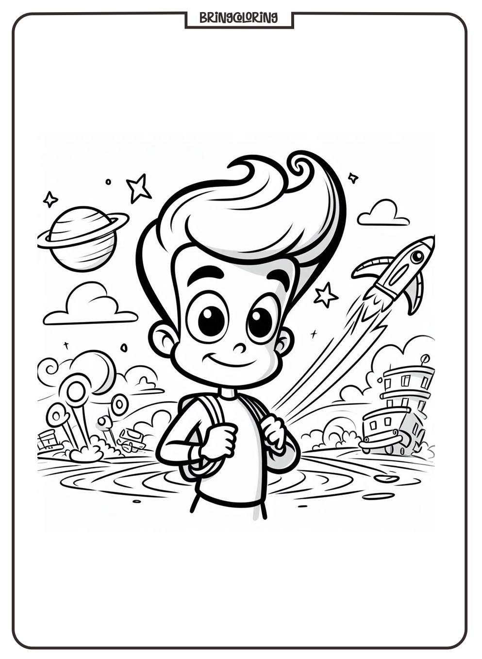 jimmy neutron coloring pages bringcoloring.com