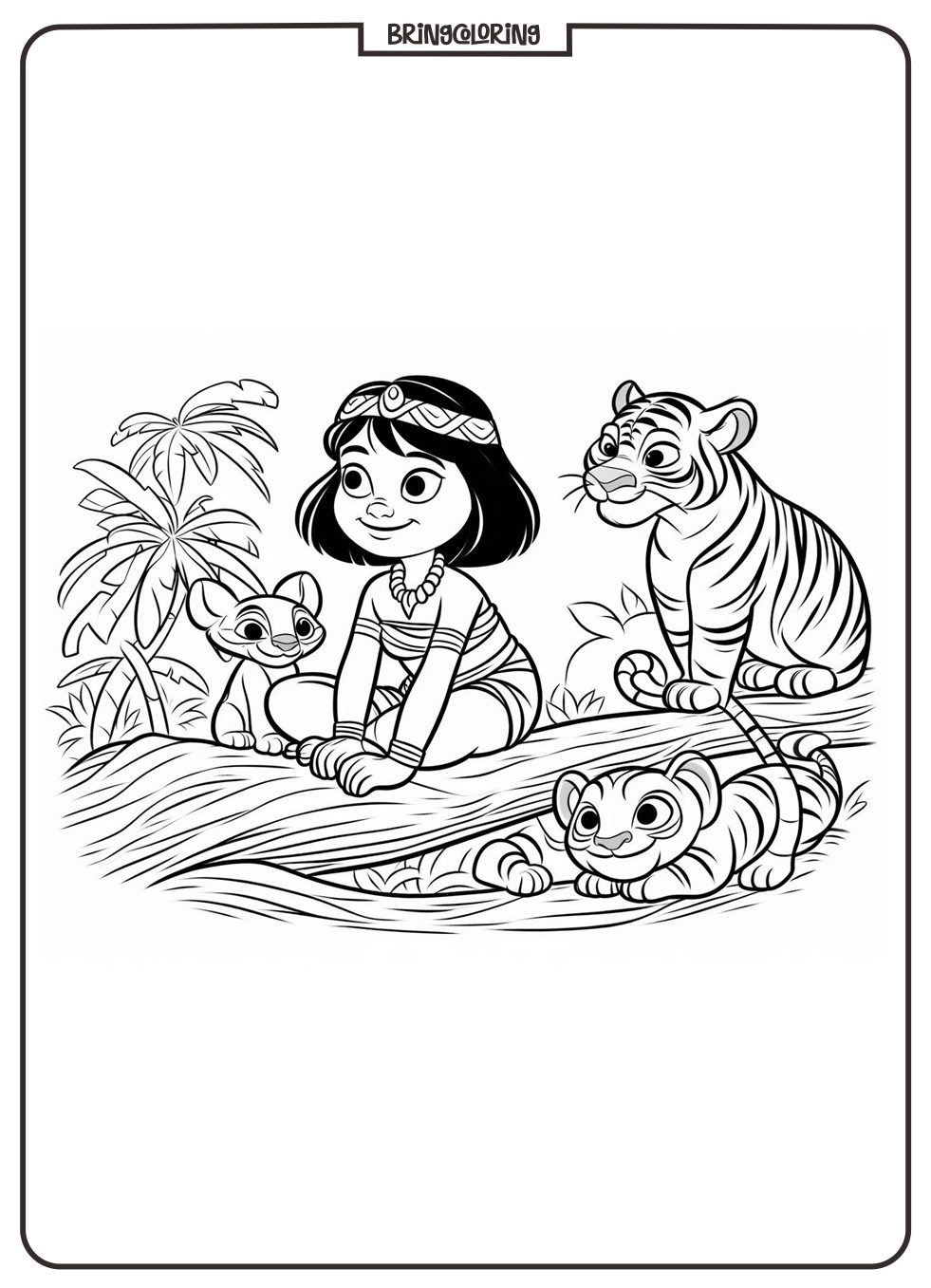 jungle book cartoon movie coloring online page bringcoloring.com