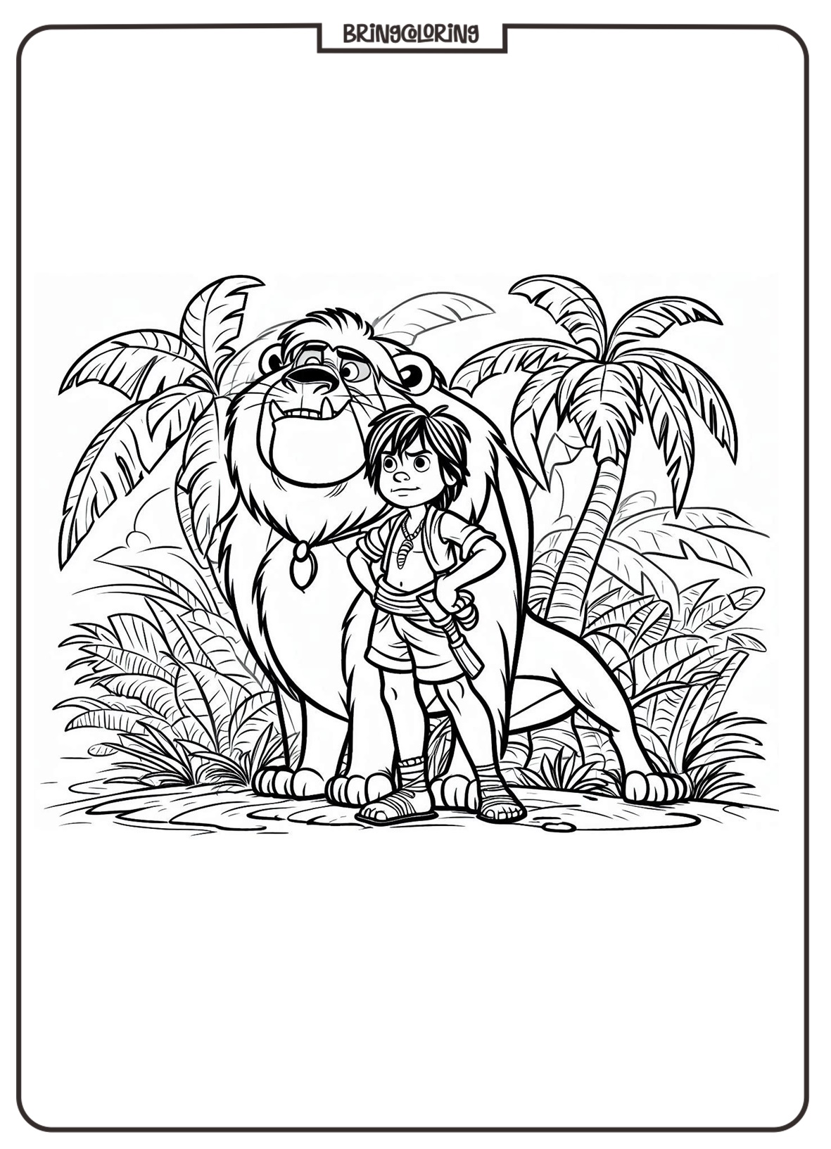 jungle book cartoon movie coloring page bringcoloring.com