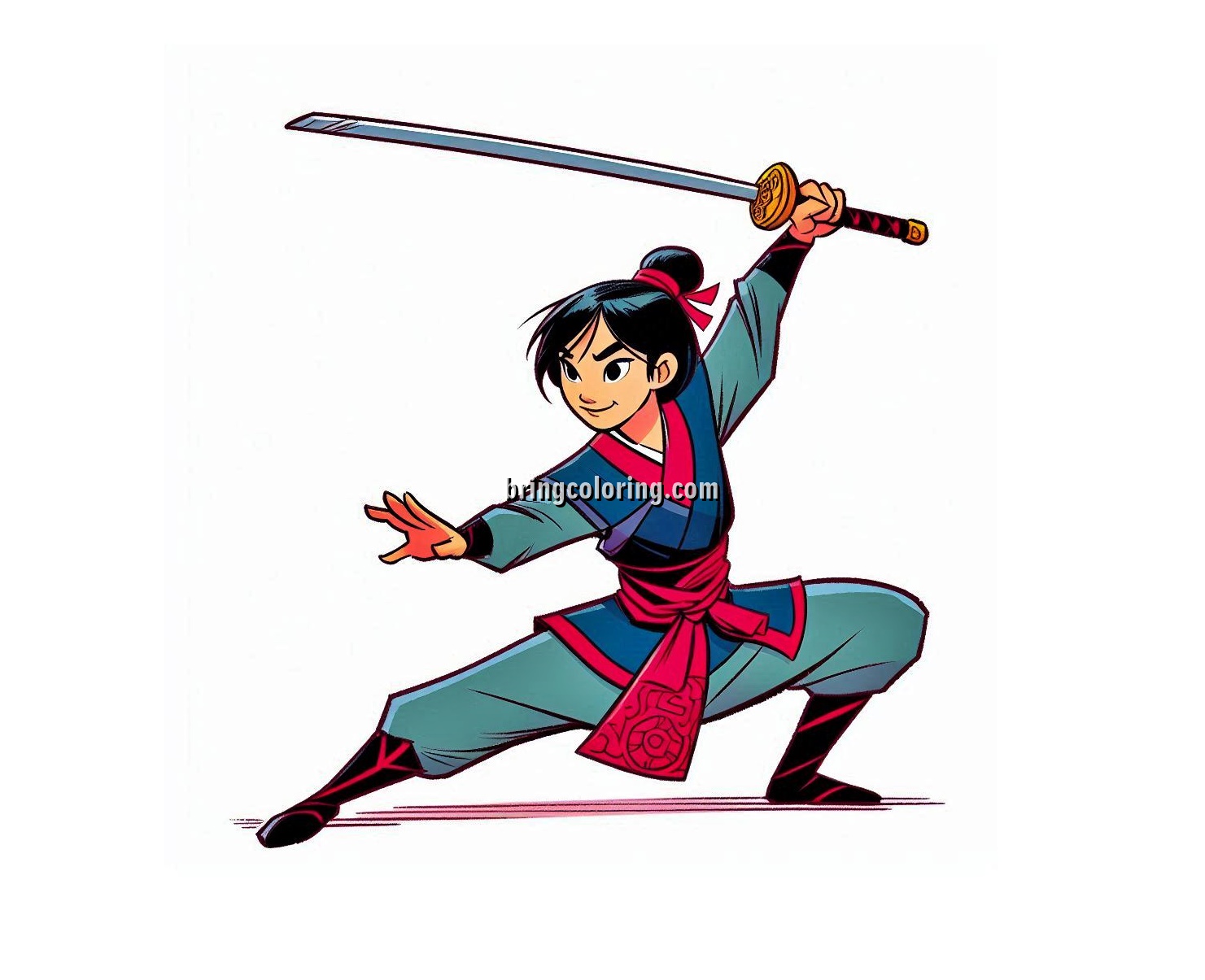 Image of Mulan Coloring Page