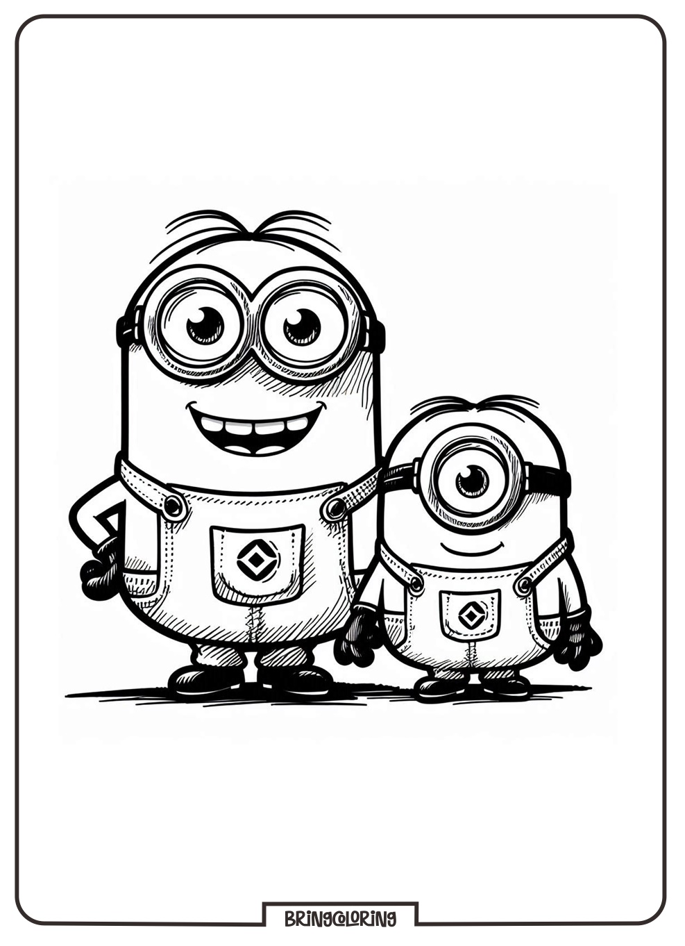 Minions Coloring Page bringcoloring.com