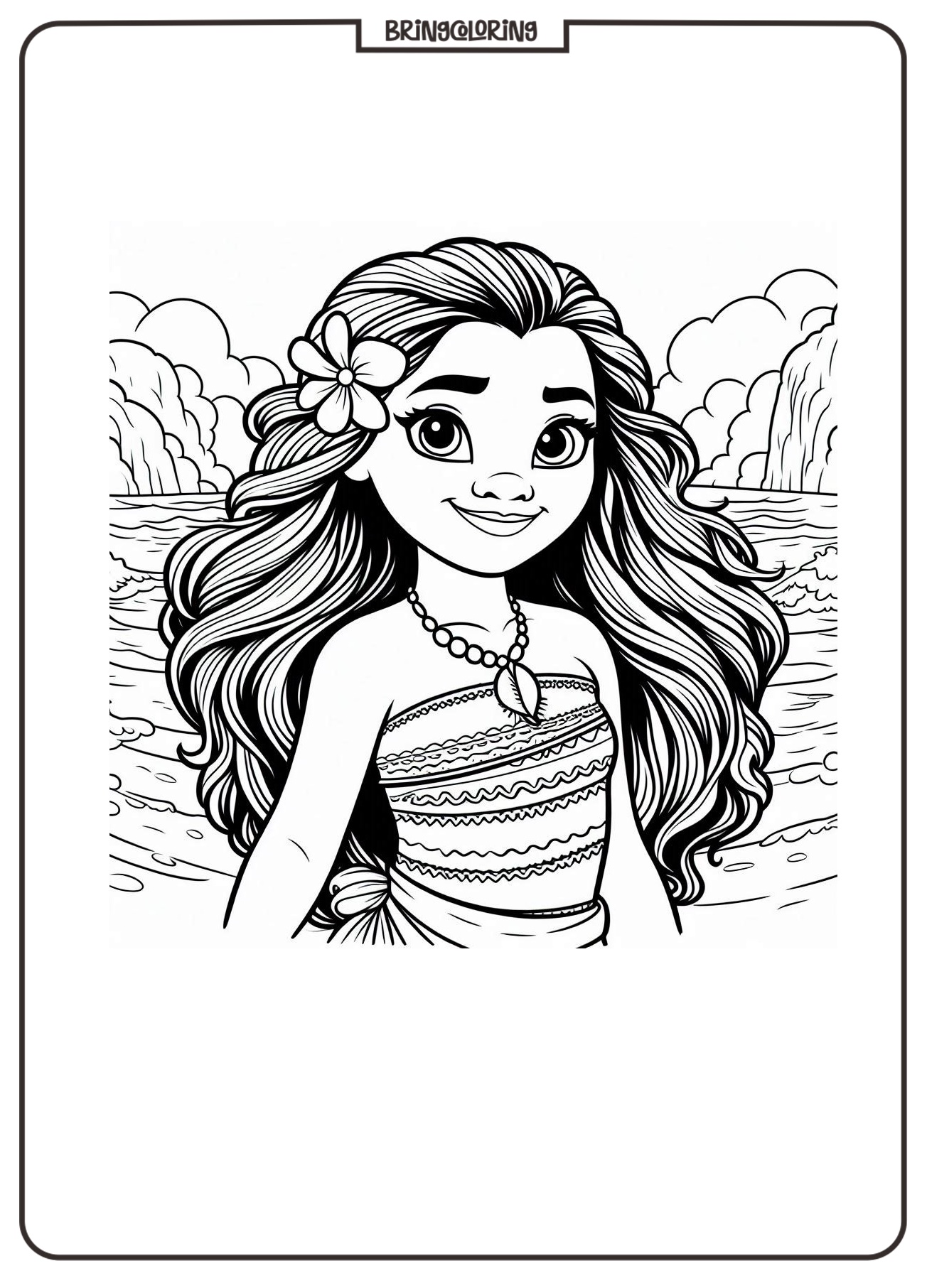 Moana Coloring Online Page for Kid