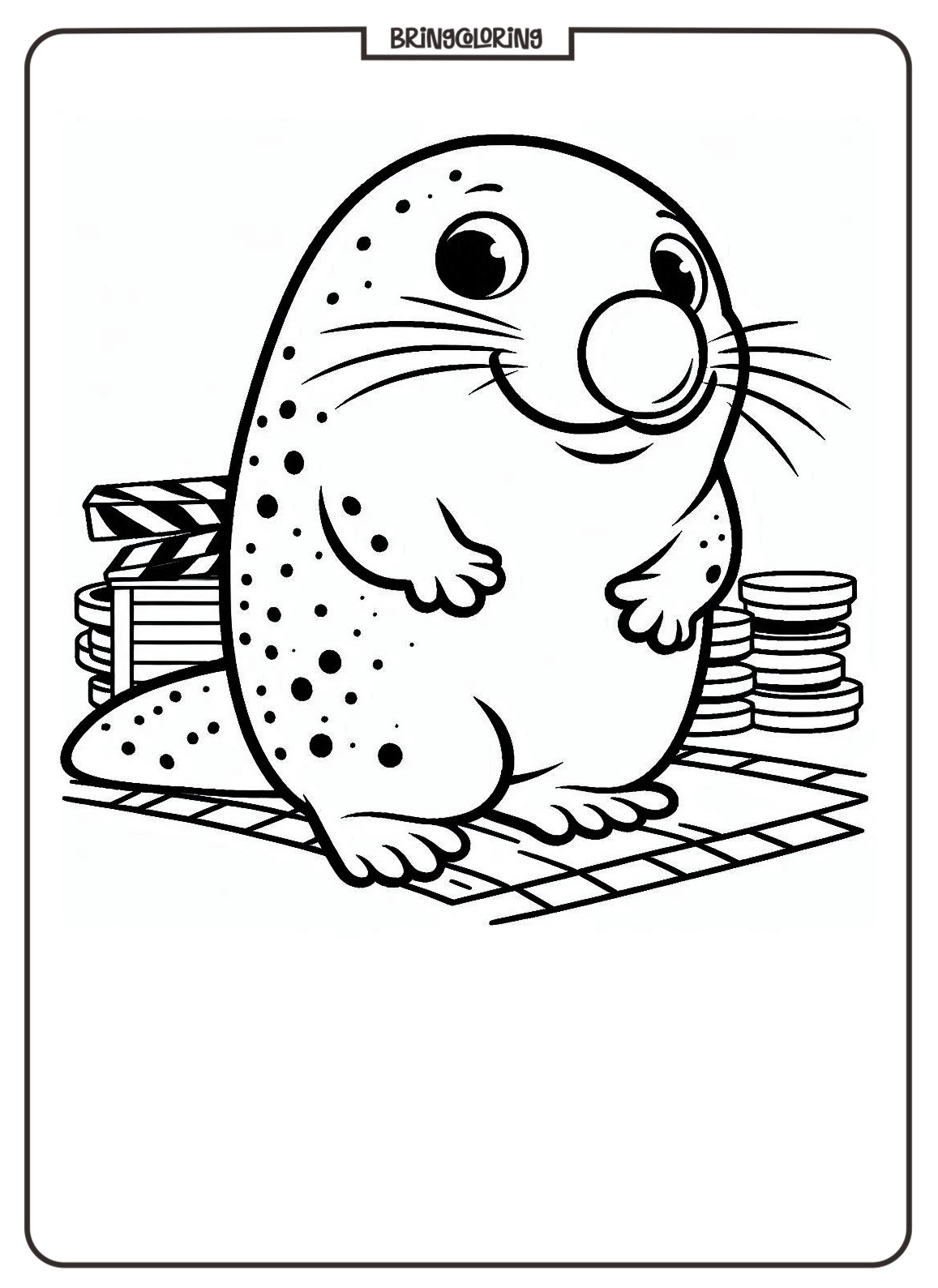Mole Coloring Pages for Kids, Cute Underground Animal to Color 2 Mole Coloring Page bringcoloring.com