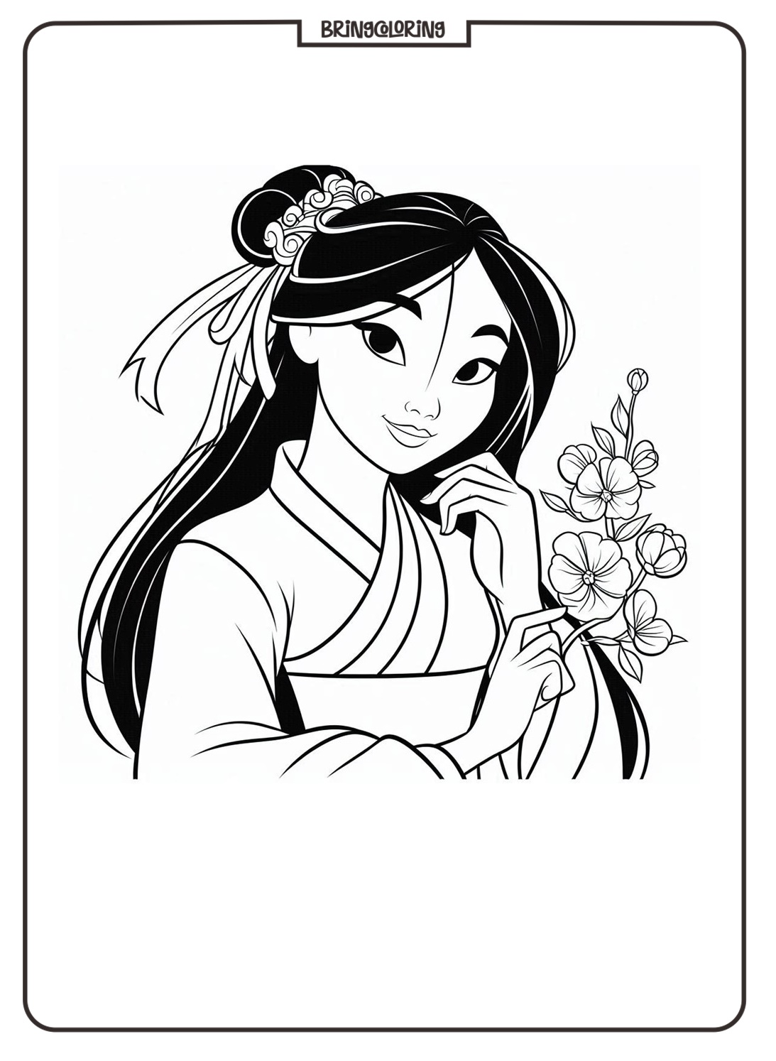 Mulan cartoon Movie Coloring Online Page bringcoloring.com
