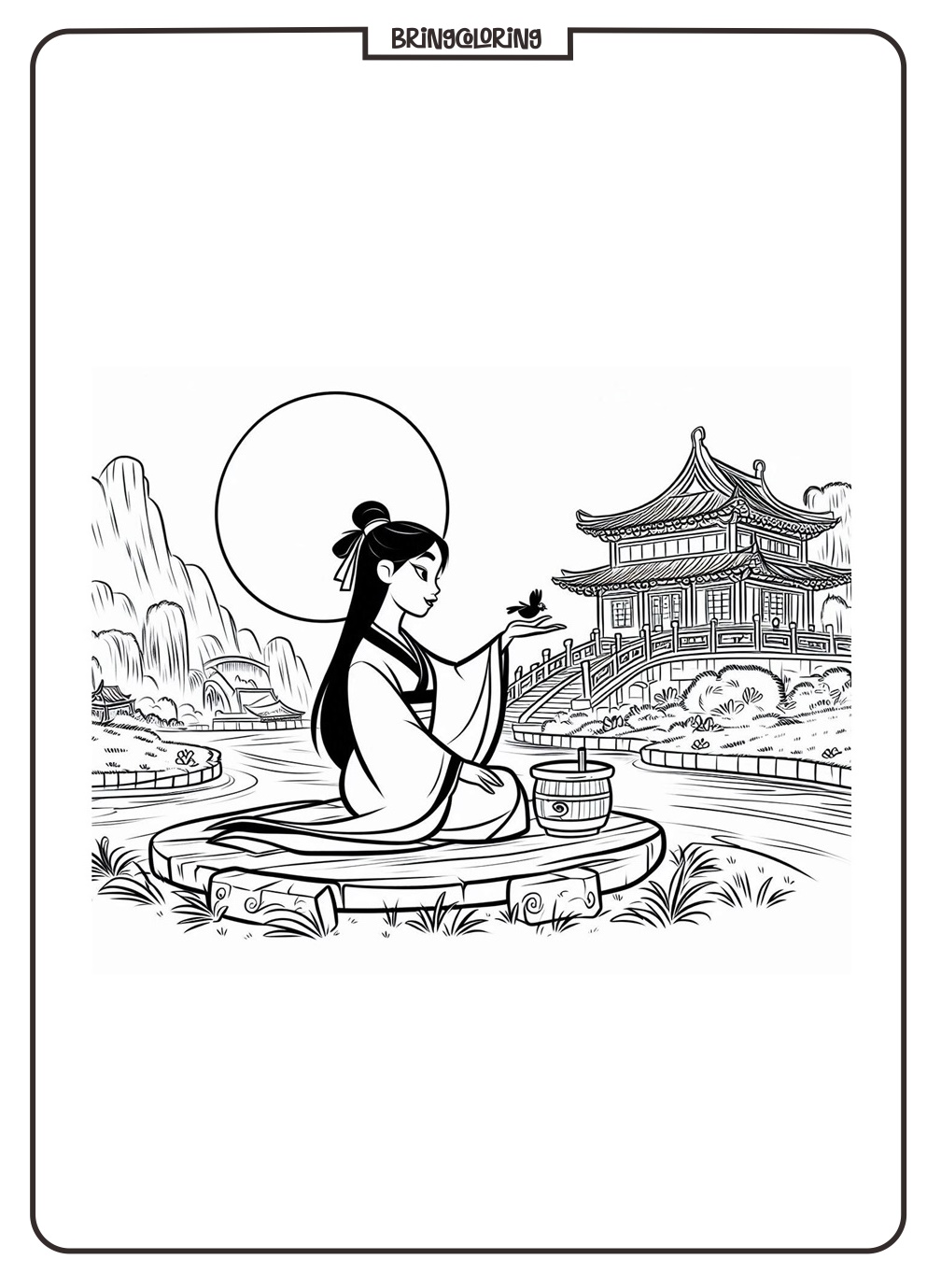 Mulan cartoon Movie Coloring Online Pages bringcoloring.com