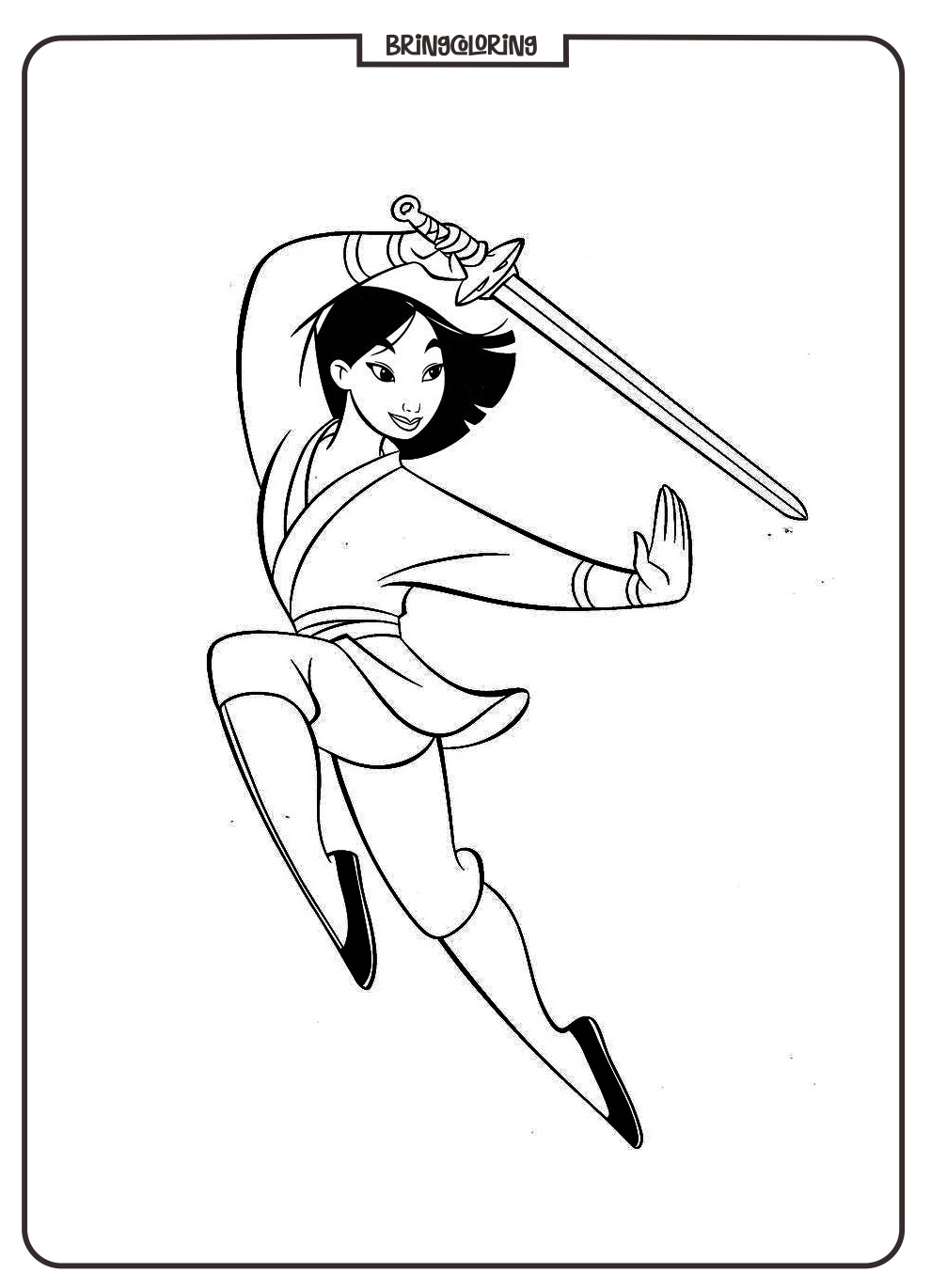 Mulan cartoon Movie Coloring Online bringcoloring.com
