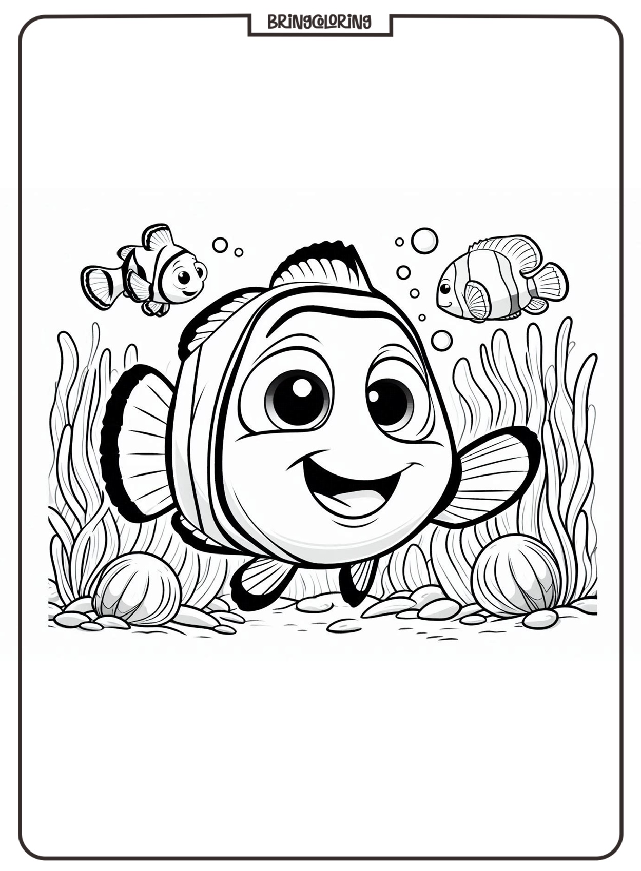Nemo coloring page for kids bringcoloring.com