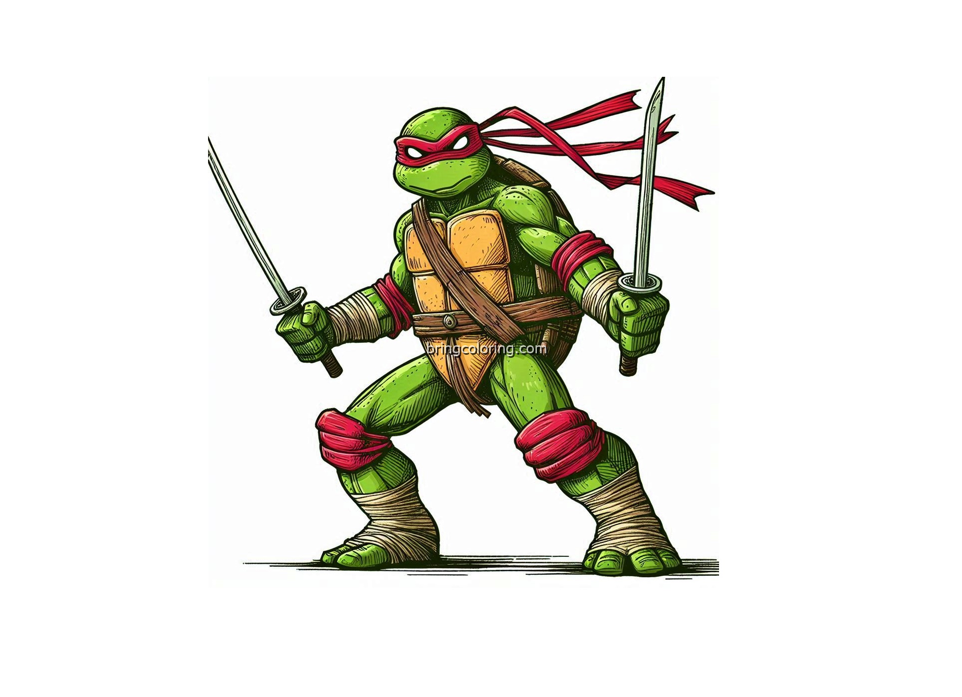 Ninja Turtle Coloring Pages for Kids, Action-Packed Coloring Fun 6 Ninja Turtle Coloring Image bringcoloring.com