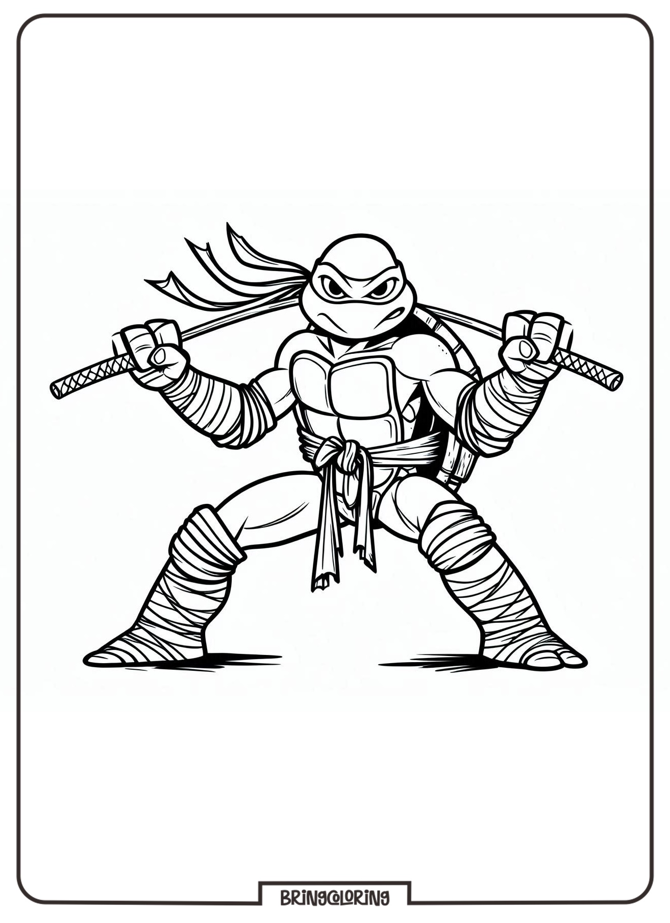 Ninja Turtle Coloring Pages for Kids, Action-Packed Coloring Fun 3 Ninja Turtle Coloring Online Pages bringcoloring.com
