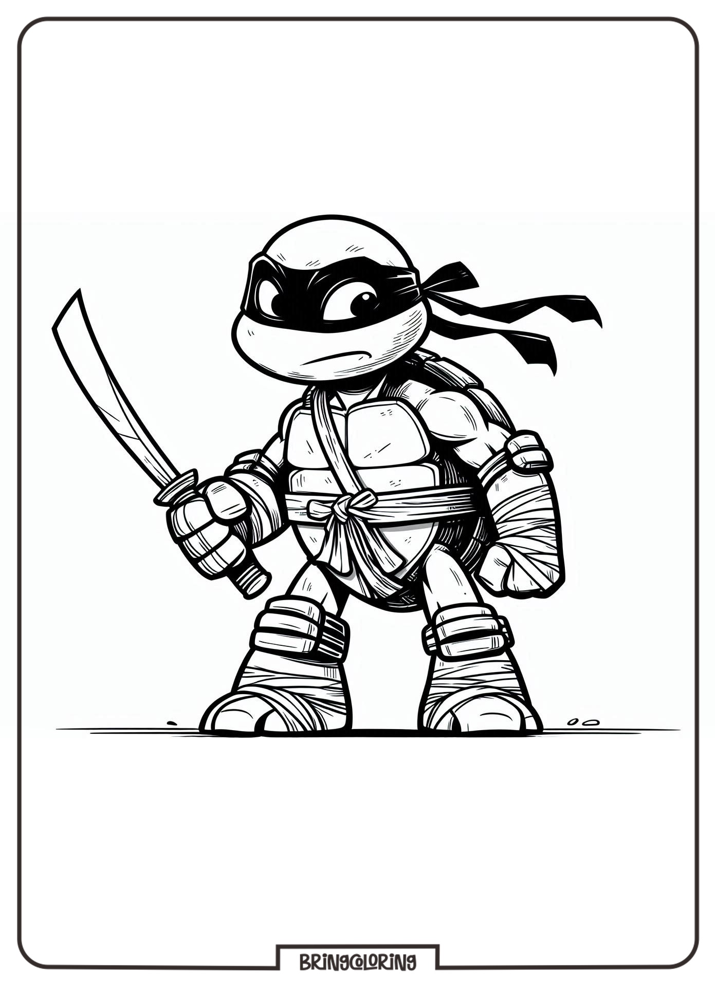 Ninja Turtle Coloring Pages for Kids, Action-Packed Coloring Fun 5 Ninja Turtle Coloring Pages bringcoloring.com