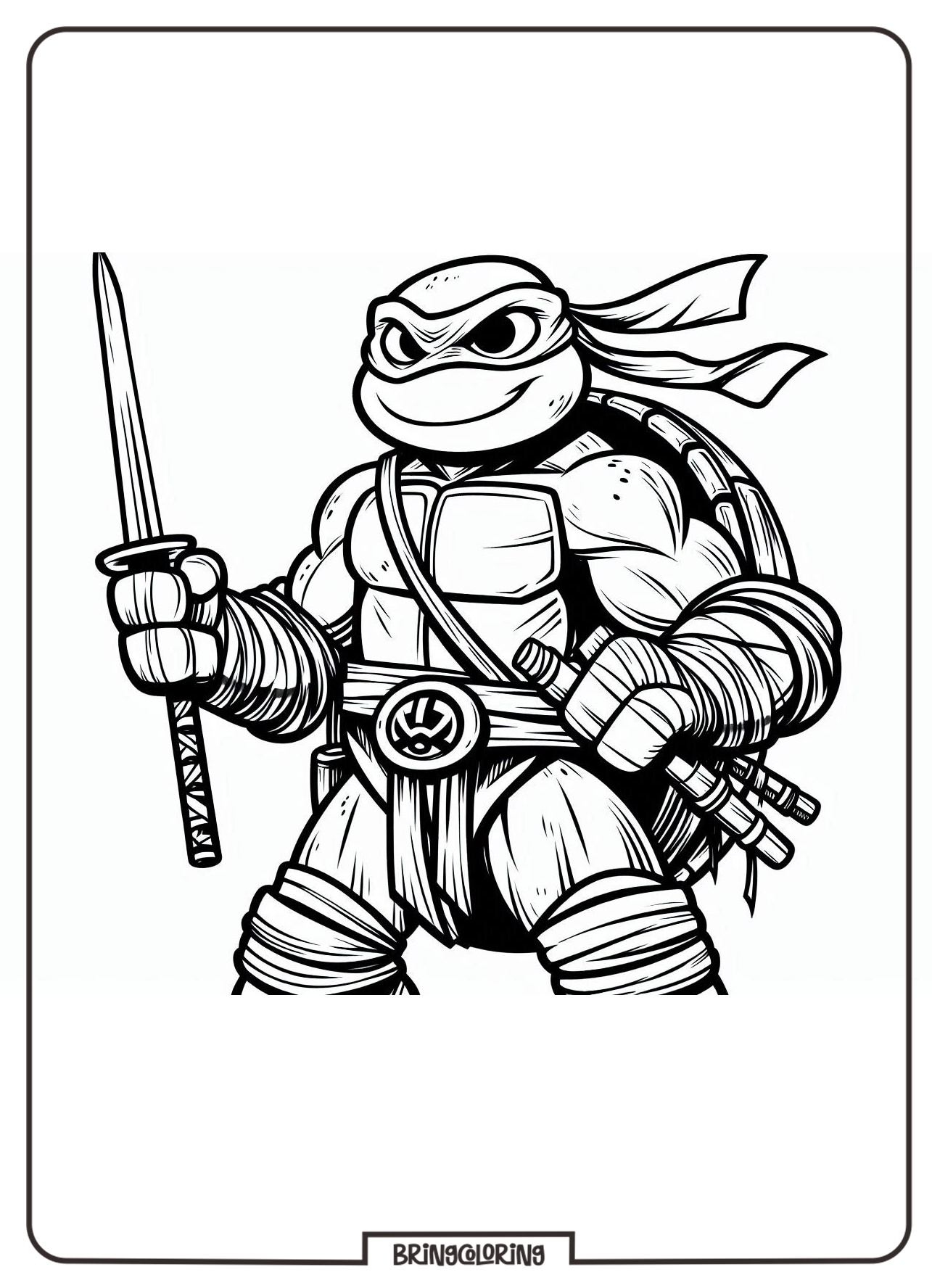 Ninja Turtle Coloring Pages for Kids, Action-Packed Coloring Fun 1 Ninja Turtle Coloring bringcoloring.com