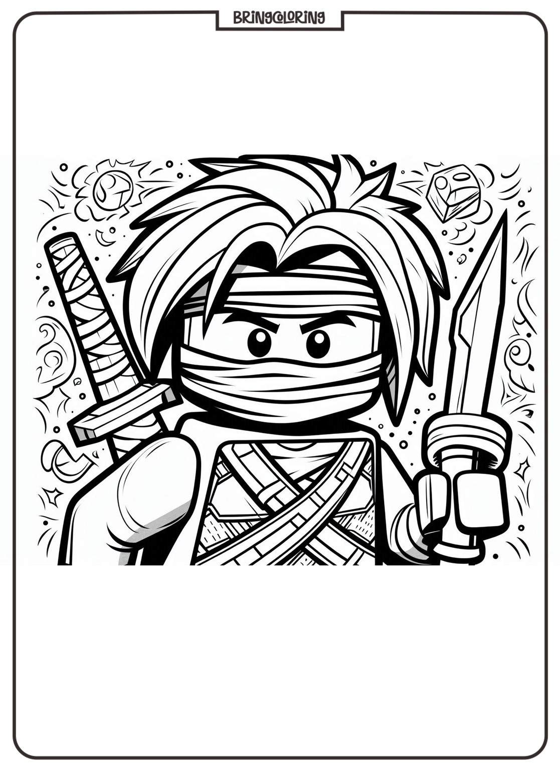 NinjaGo coloring online pages bringcoloring.com