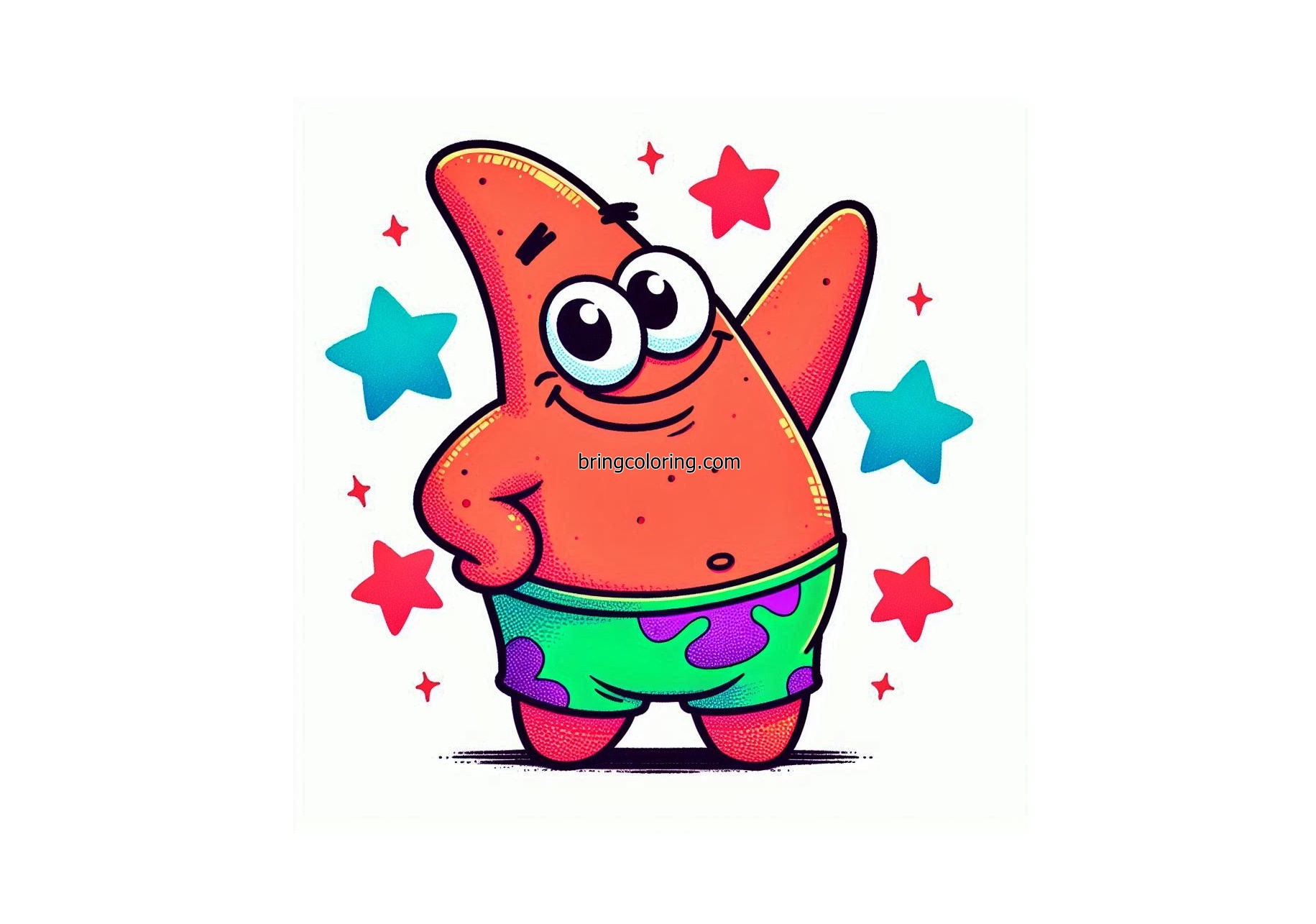 Patrick Star coloring image bringcoloring.com