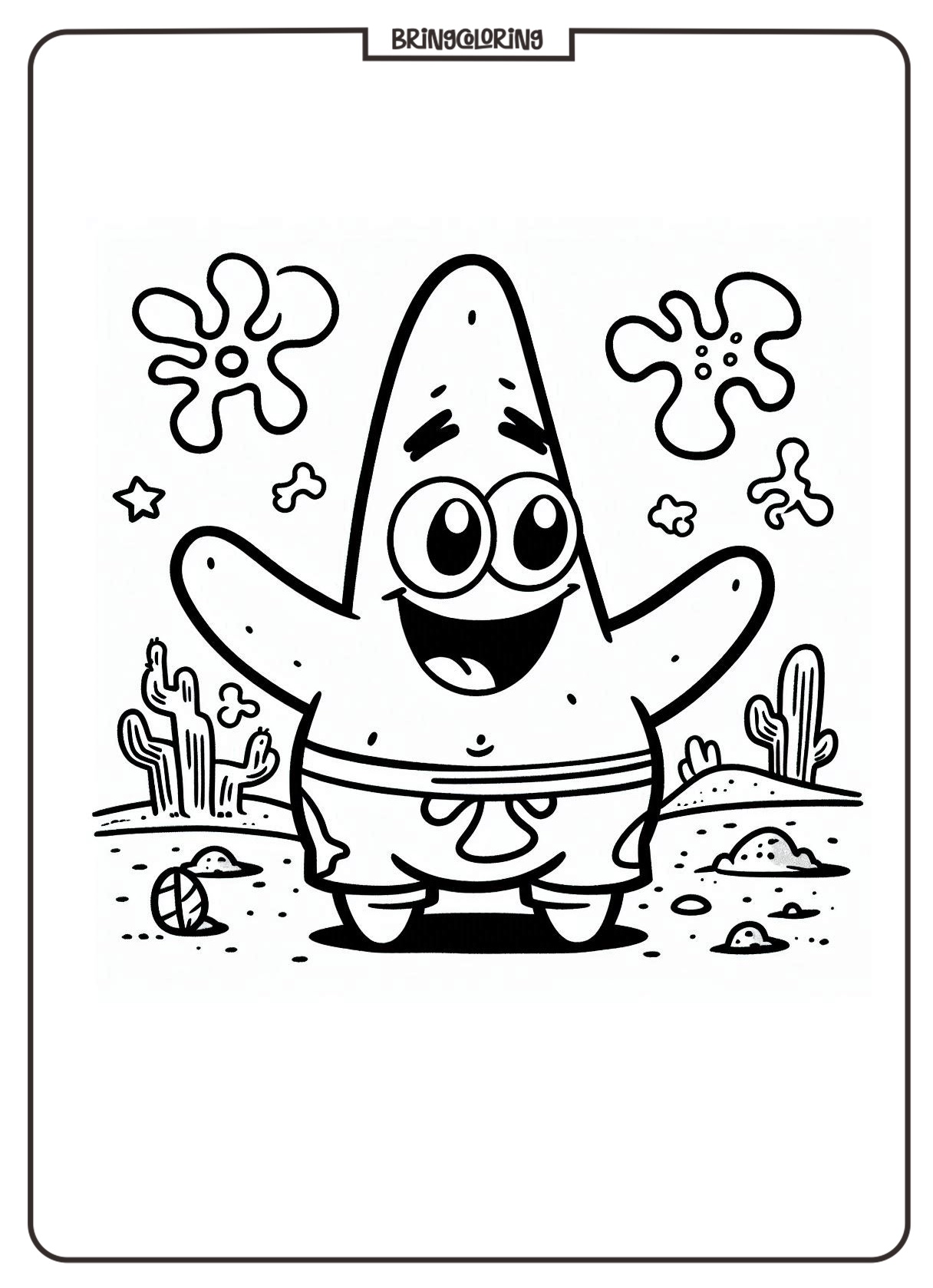 Patrick Star coloring online pages bringcoloring.com