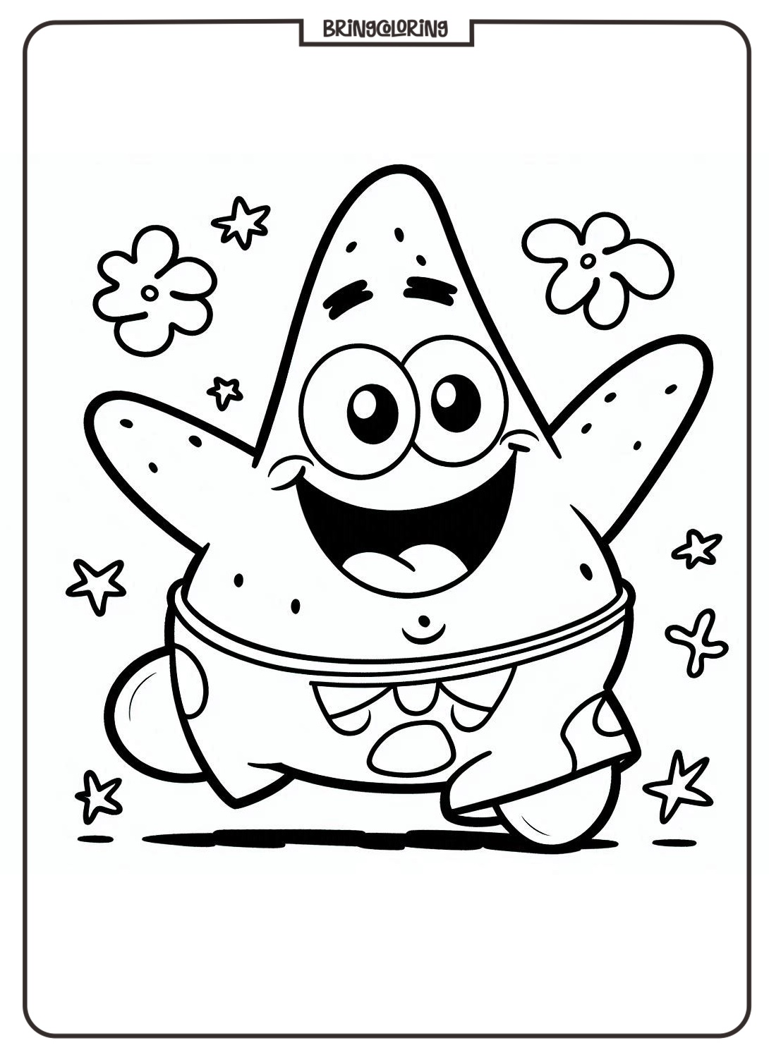 Patrick Star coloring pages for kids bringcoloring.com