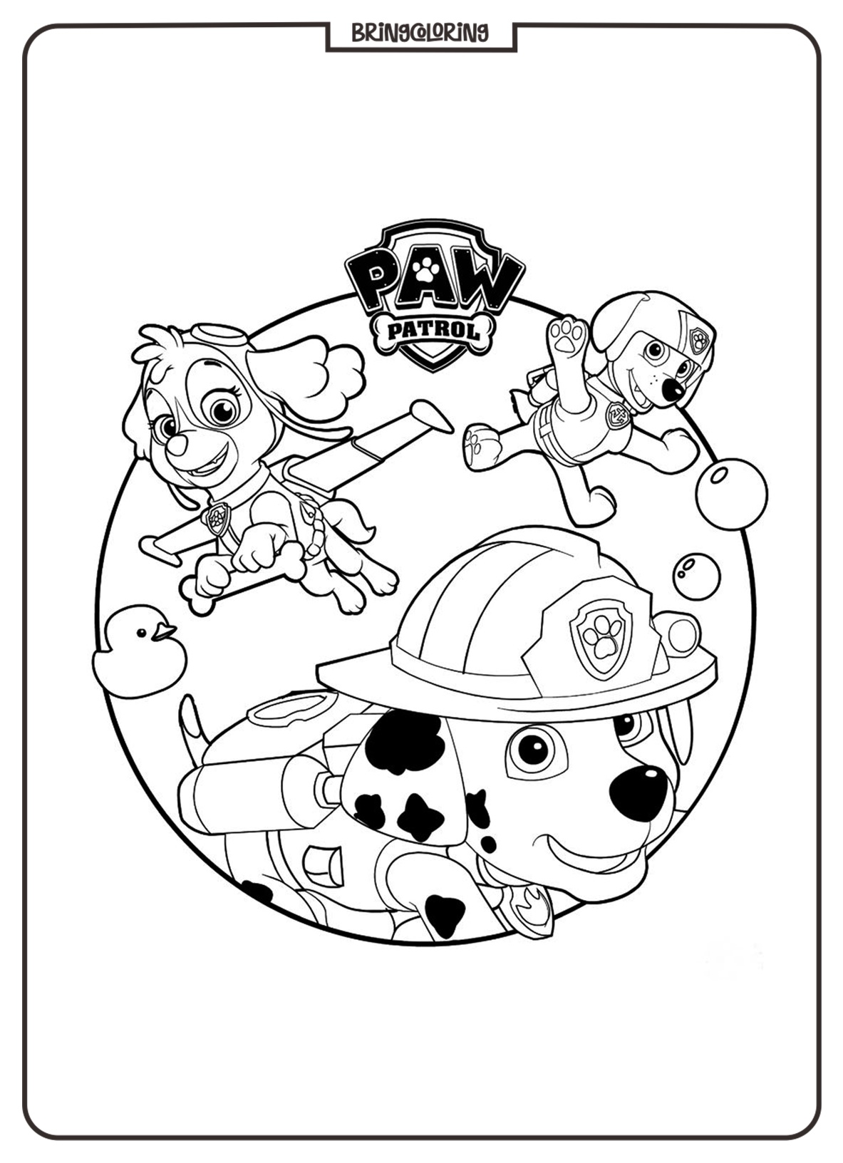 Paw Patrol Coloring Online Page for Kids bringcoloring.com