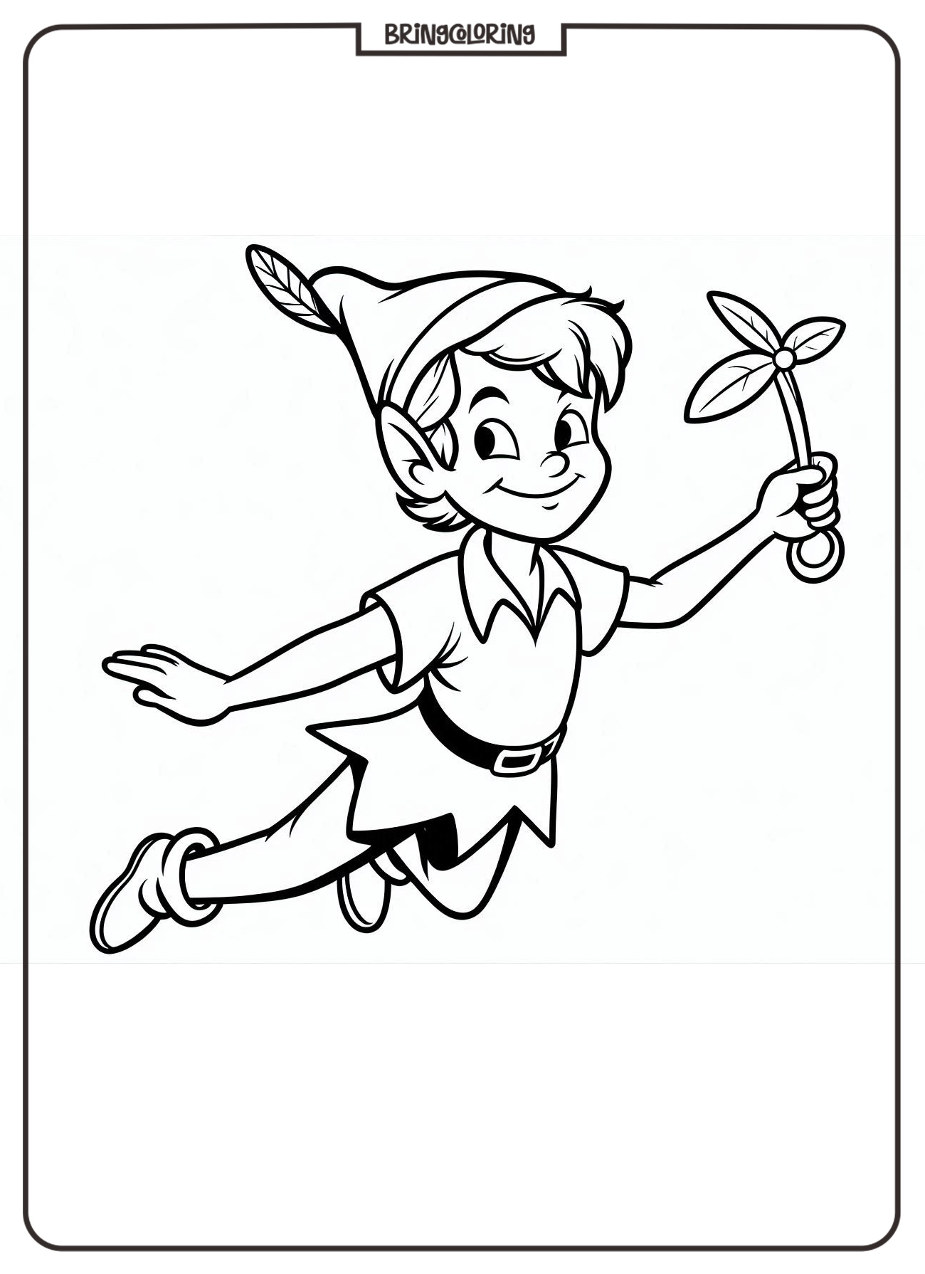 Peter Pan Coloring Pages for Kids, A Creative Journey to Neverland 1 PeterPan coloring online page bringcoloring.com