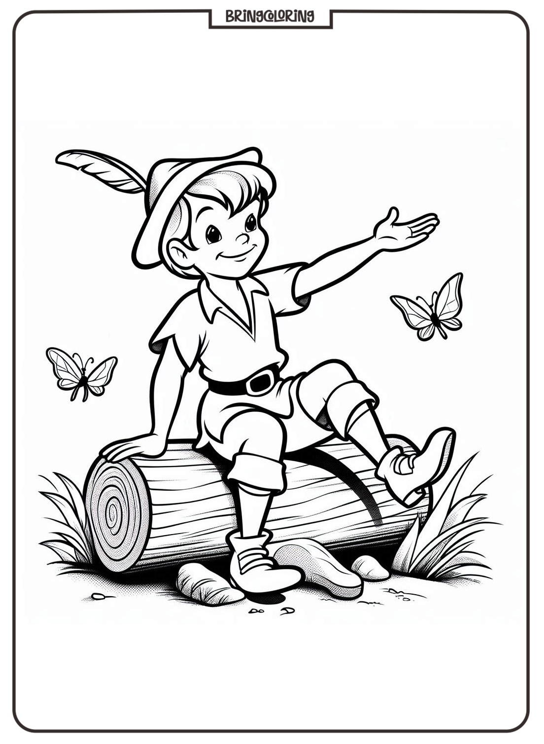 Peter Pan Coloring Pages for Kids, A Creative Journey to Neverland 3 PeterPan coloring page bringcoloring.com